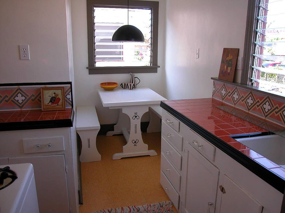 kitchen with built in banquette