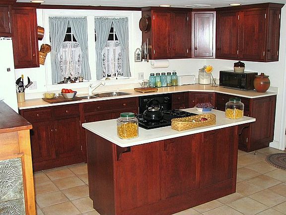 cherry cabinets in kitchen