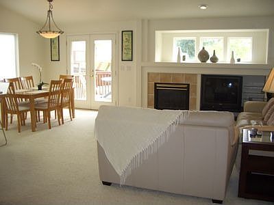 great-room with vaulted ceilings