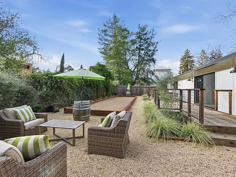Backyard seating area