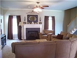 living room with fireplace  