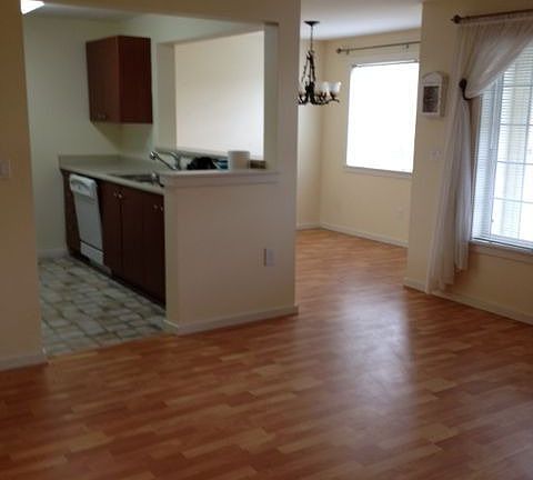 Open floor plan with fireplace