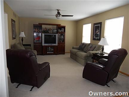 Living room of this open floor plan home