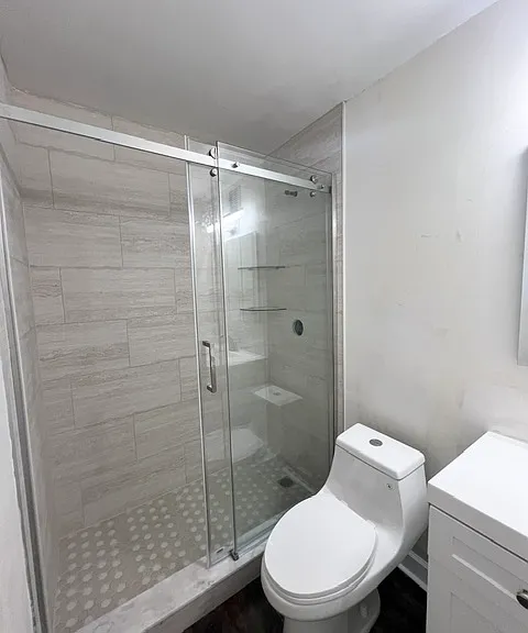 New walk-in shower