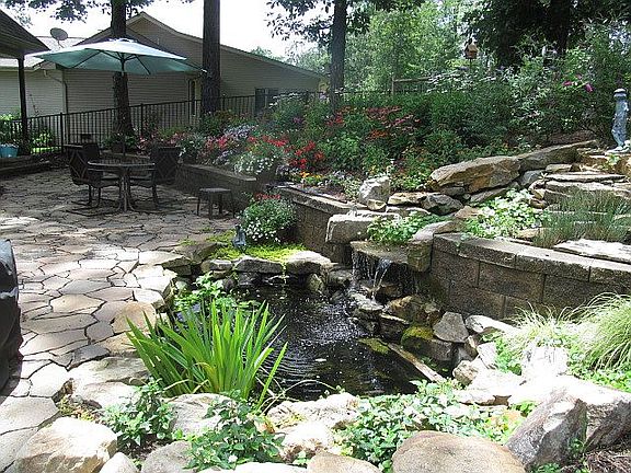 Patio and pond