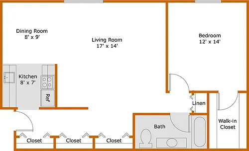 Floor plan Great Oaks 1BR