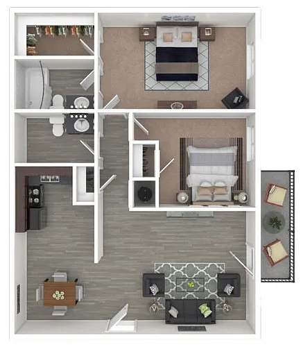 Floor plan 2 Bedroom 1.5 Bathroom