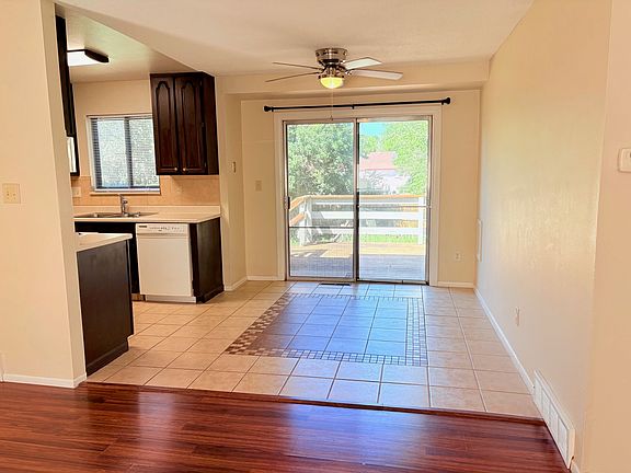 Dining area w/ sliding doors to patio & backyard