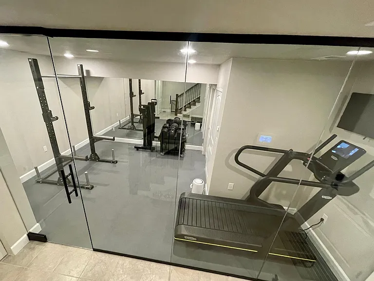 glass enclosed gym, office, or flex space!