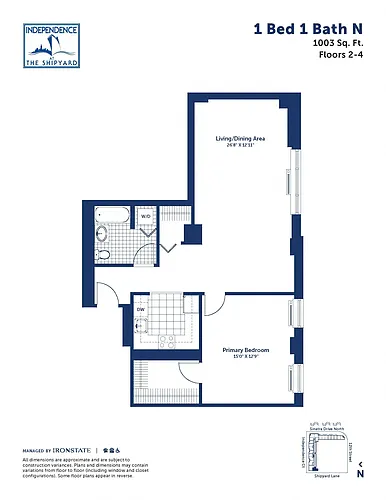 Floor plan 1 Bed 1 Bath N