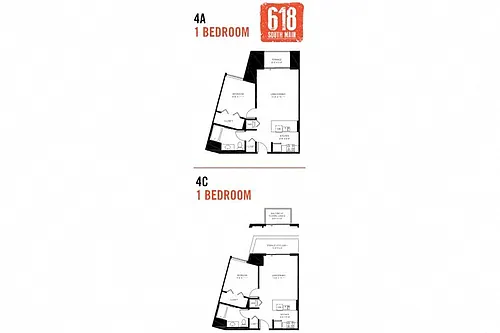 Floor plan 1 Bedroom 1 Bath 689 sq. ft.