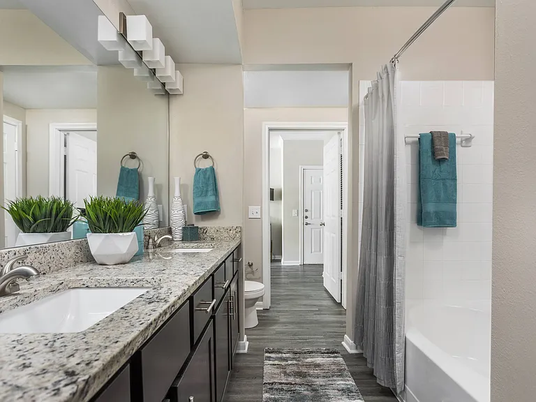 Full Bathroom with Dual Sinks