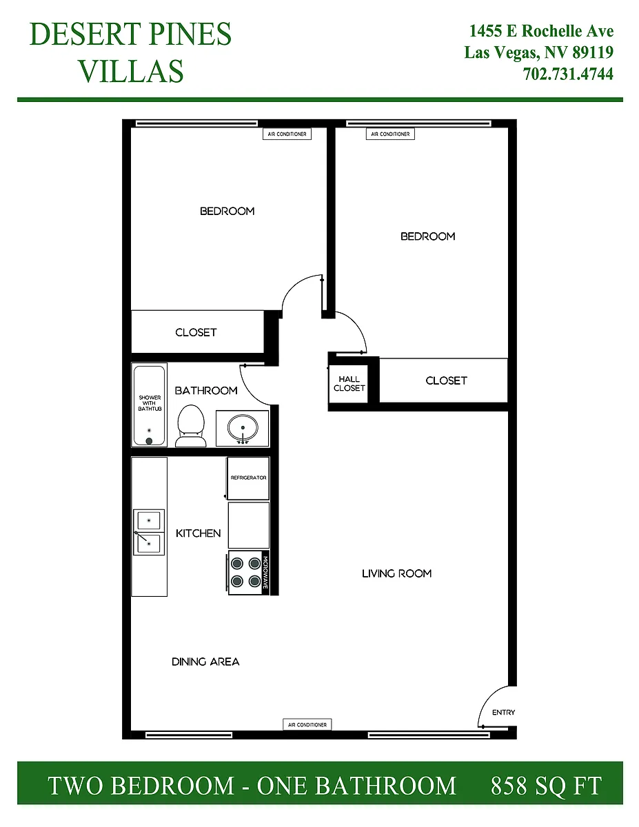Floor plan Two Bedroom Upstairs