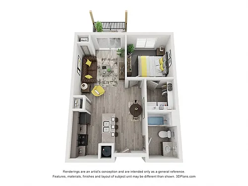 Floor plan 1 Bedroom 1 Bathroom
