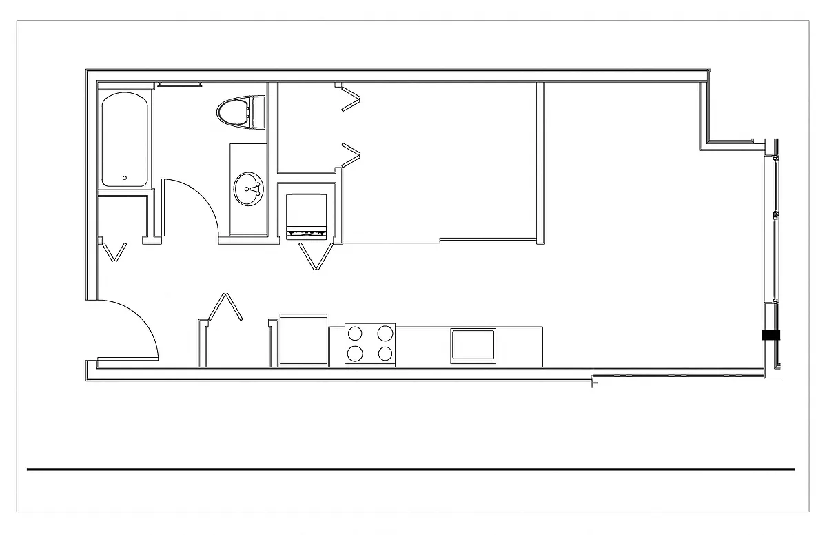 Floor plan Open 1 Bed 1 Bath O5