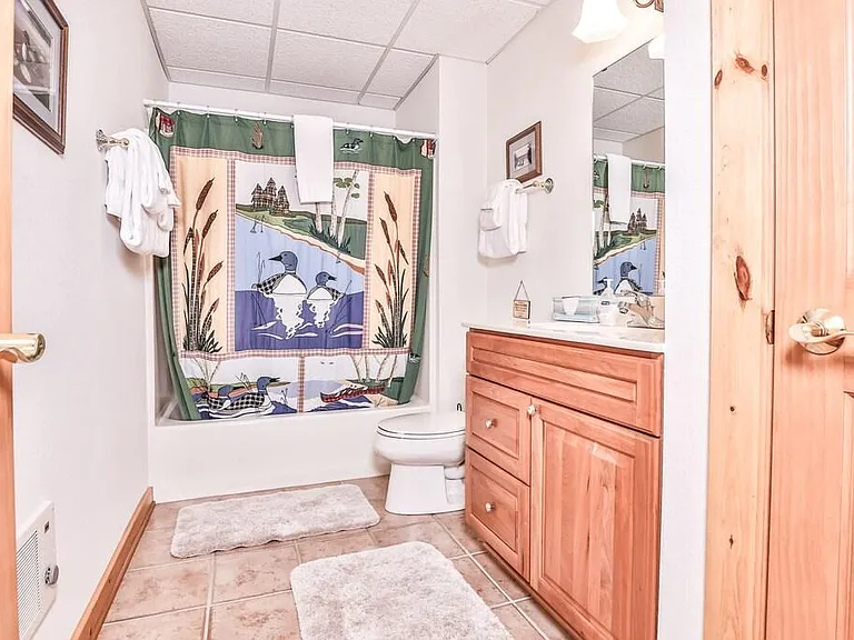 Lower level bathroom off Third Bedroom and Family Room.