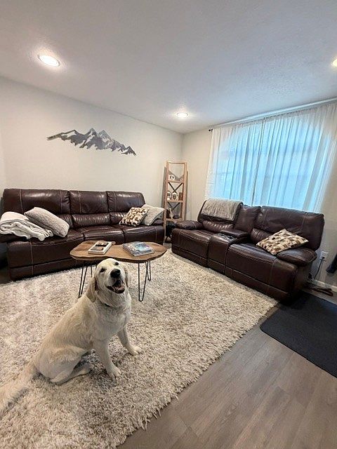 All furniture, wall art, big screen TVs use included in rent. (not the dog). :)