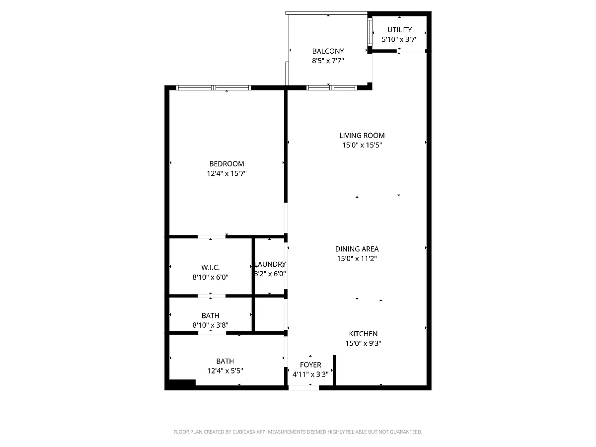 Floor plan Luxury 1 Bedroom