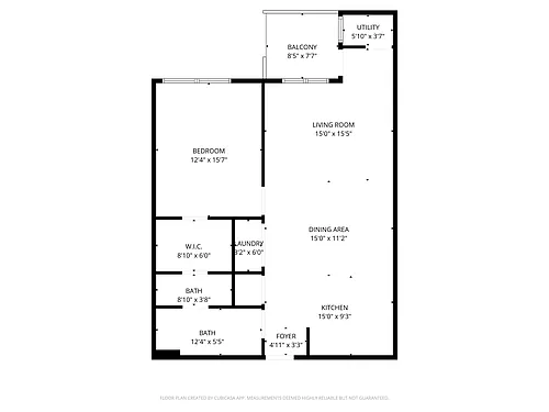 Floor plan Luxury 1 Bedroom