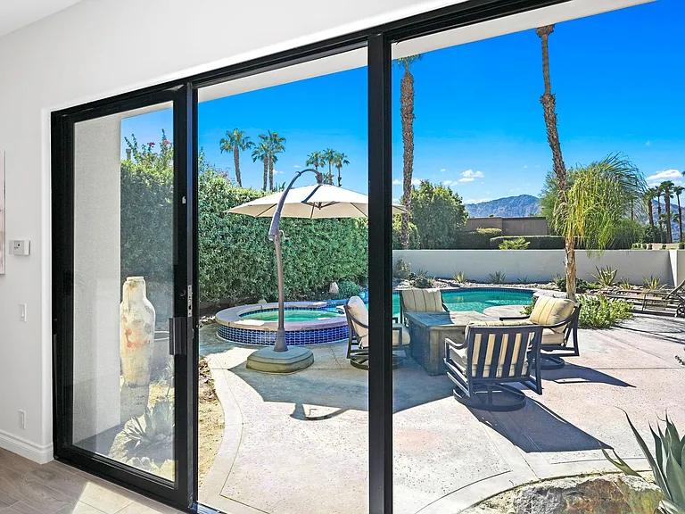 Master suite view of pool