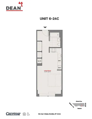 Floor plan Studio / 1 Bathroom