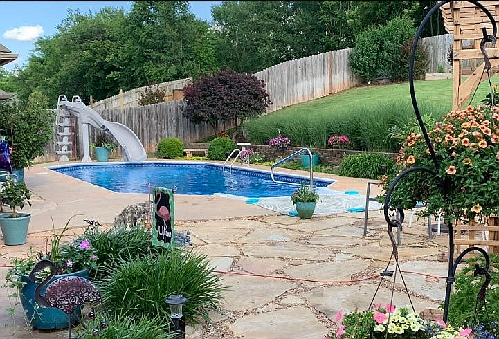 Backyard with pool