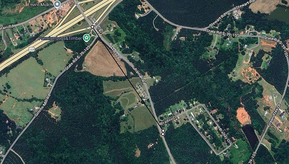 Half mile to Hwy 123
