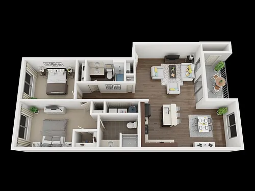 Floor plan Two Bedroom - 1125-1149 sqft Option
