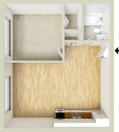 Junior one bedroom floor plan Junior one bedroom floor plan