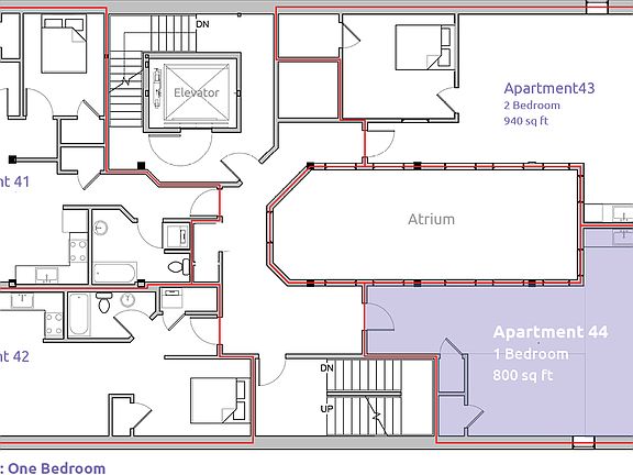 Floor Plan for Apartment 44