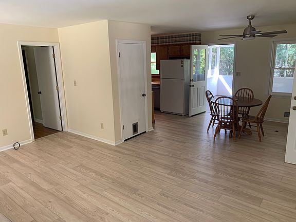 New flooring in the kitchen and living area.