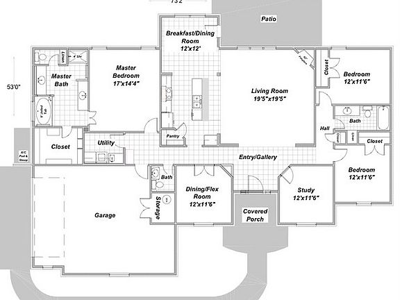 The Hampton Floor Plan : This is a Sovereign Home Floor plan.