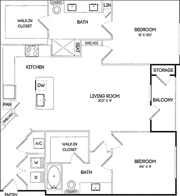 B1 | 2x2 | 1160 sf B1 | 2x2 | 1160 sf
