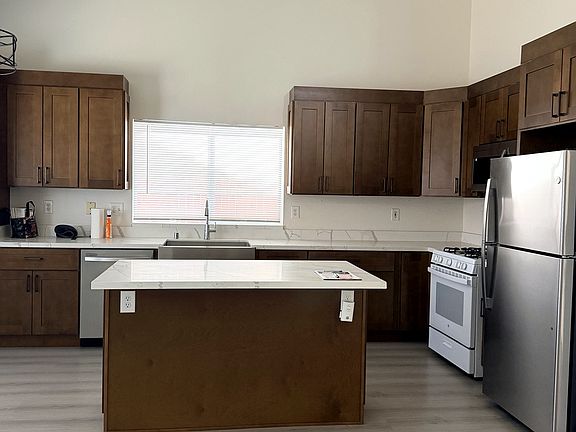 Updated kitchen with oversized center island