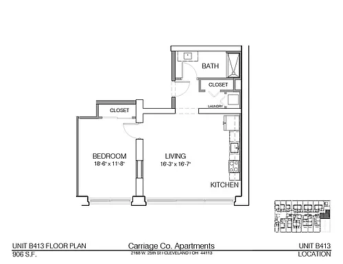 Floor plan c1-906 - 1 bed, 1 bath