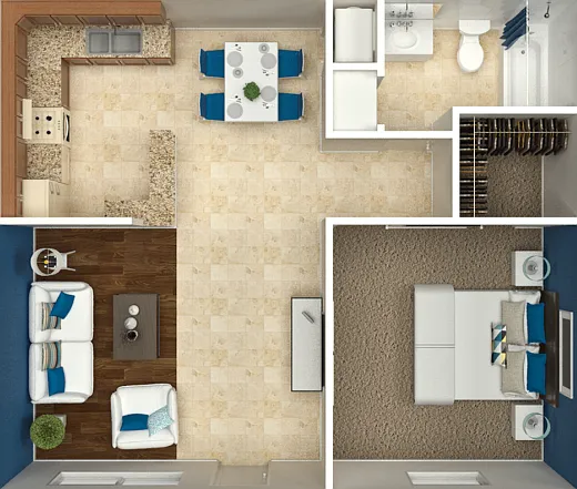 1 Bedroom 1 Bedroom