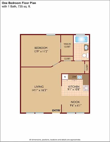 Floor plan $2.25/sq.ft. - 1 Bedroom