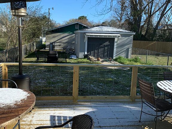 Deck and backyard