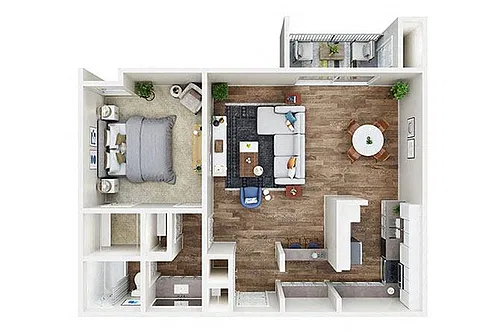 Floor plan One Bed One Bath