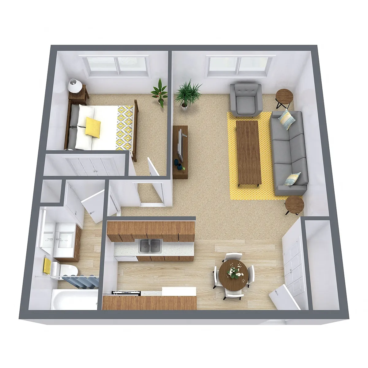Floor plan One Bedroom 11C
