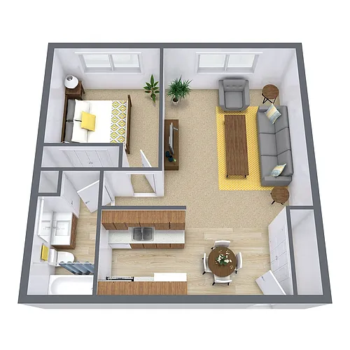 Floor plan One Bedroom 11C