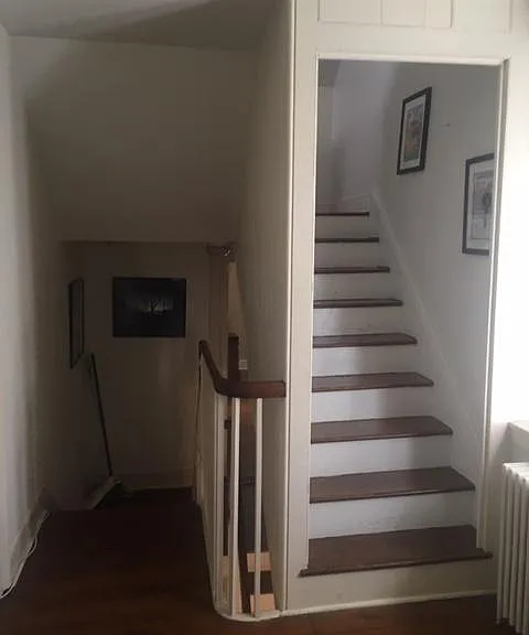 2nd floor hall, stair to 3rd floor converted space