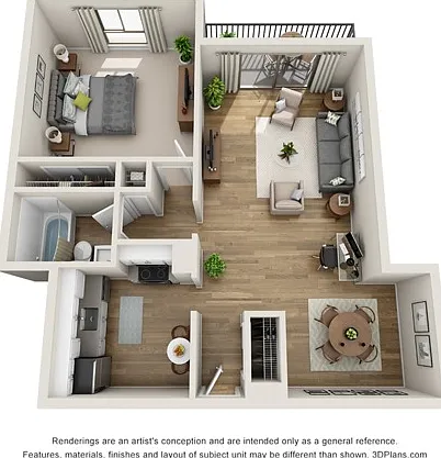 One Bedroom One Bath (660 SF) | Bottom One Bedroom One Bath (660 SF) | Bottom