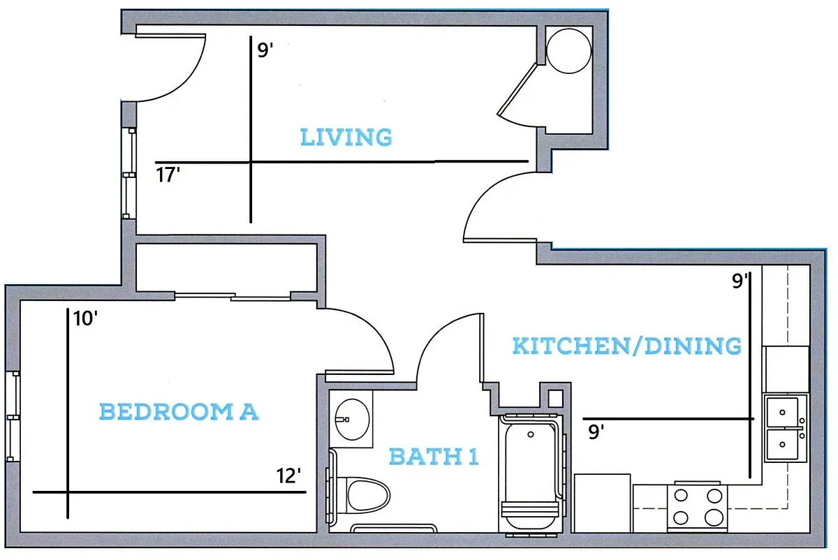 Floor plan 1BR/1BA - C