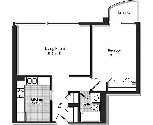 Floor plan 1K