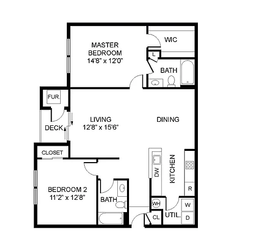 Floor plan 2B Deluxe
