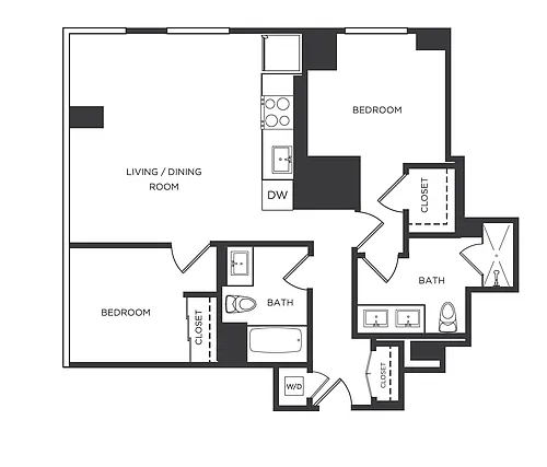 Floor plan 2 Bed/2 Bath-A