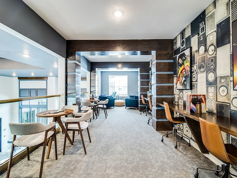A business center with a few