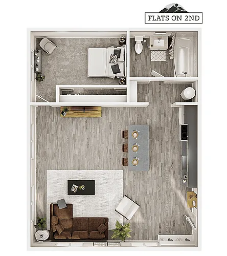 Floor plan 1BR/1BA - A2