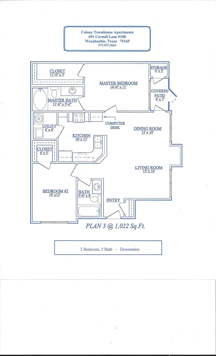 Floor plan Plan 2 - Downstairs Entry